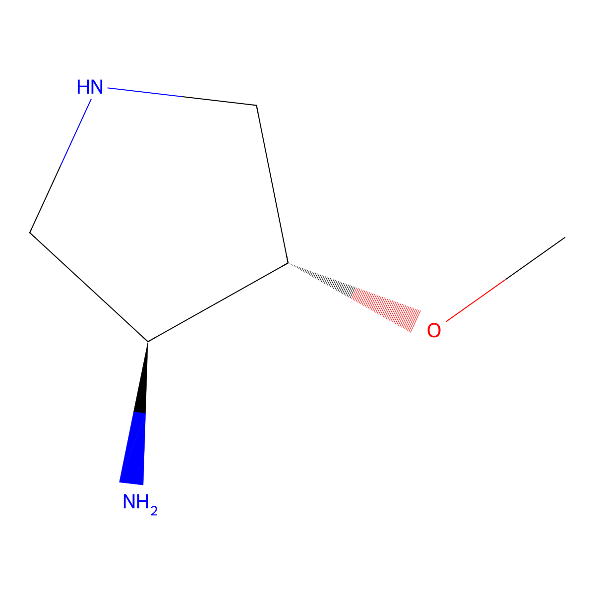 3-Pyrrolidinamine, 4-methoxy-, (3S,4S)- molecular structure, CAS 177931-70-3