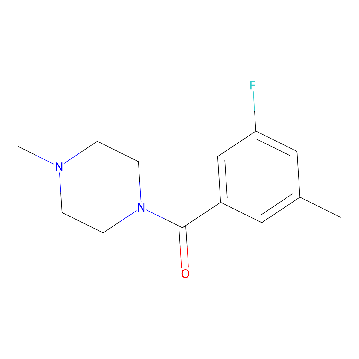 (3-Fluoro-5-methylphenyl)(4-methylpiperazin-1-yl)methanone molecular structure, CAS 1779329-00-8