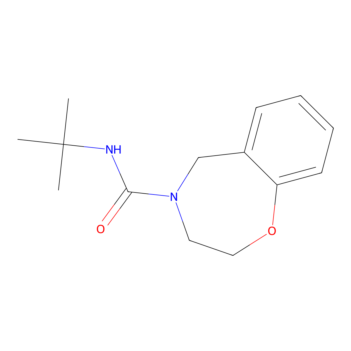 N-(tert-butyl)-2,3-dihydrobenzo[f][1,4]oxazepine-4(5H)-carboxamide molecular structure, CAS 1779337-33-5