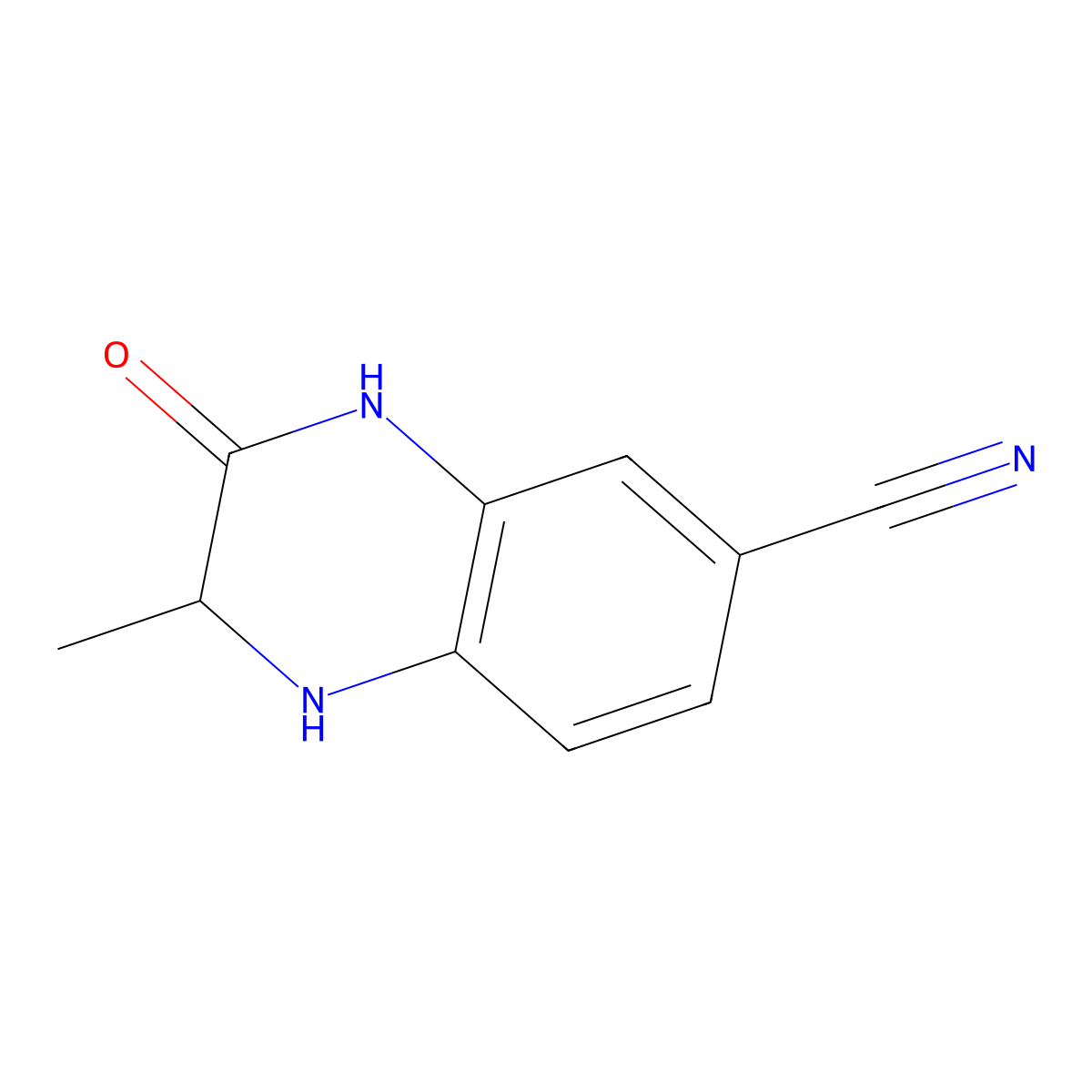 2-Methyl-3-oxo-1,2,3,4-tetrahydroquinoxaline-6-carbonitrile molecular structure, CAS 1779348-31-0