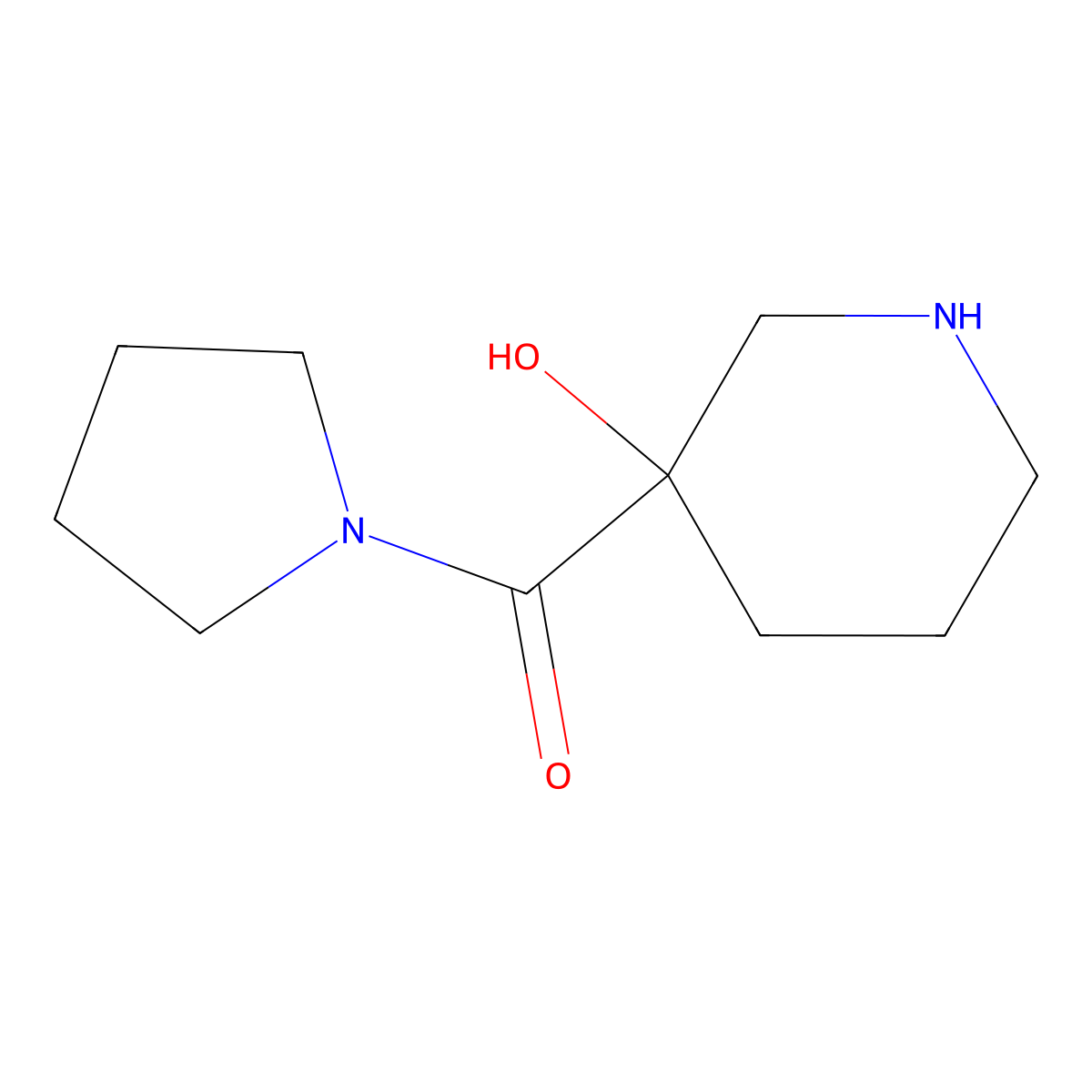 3-(Pyrrolidine-1-carbonyl)piperidin-3-ol molecular structure, CAS 1779352-91-8