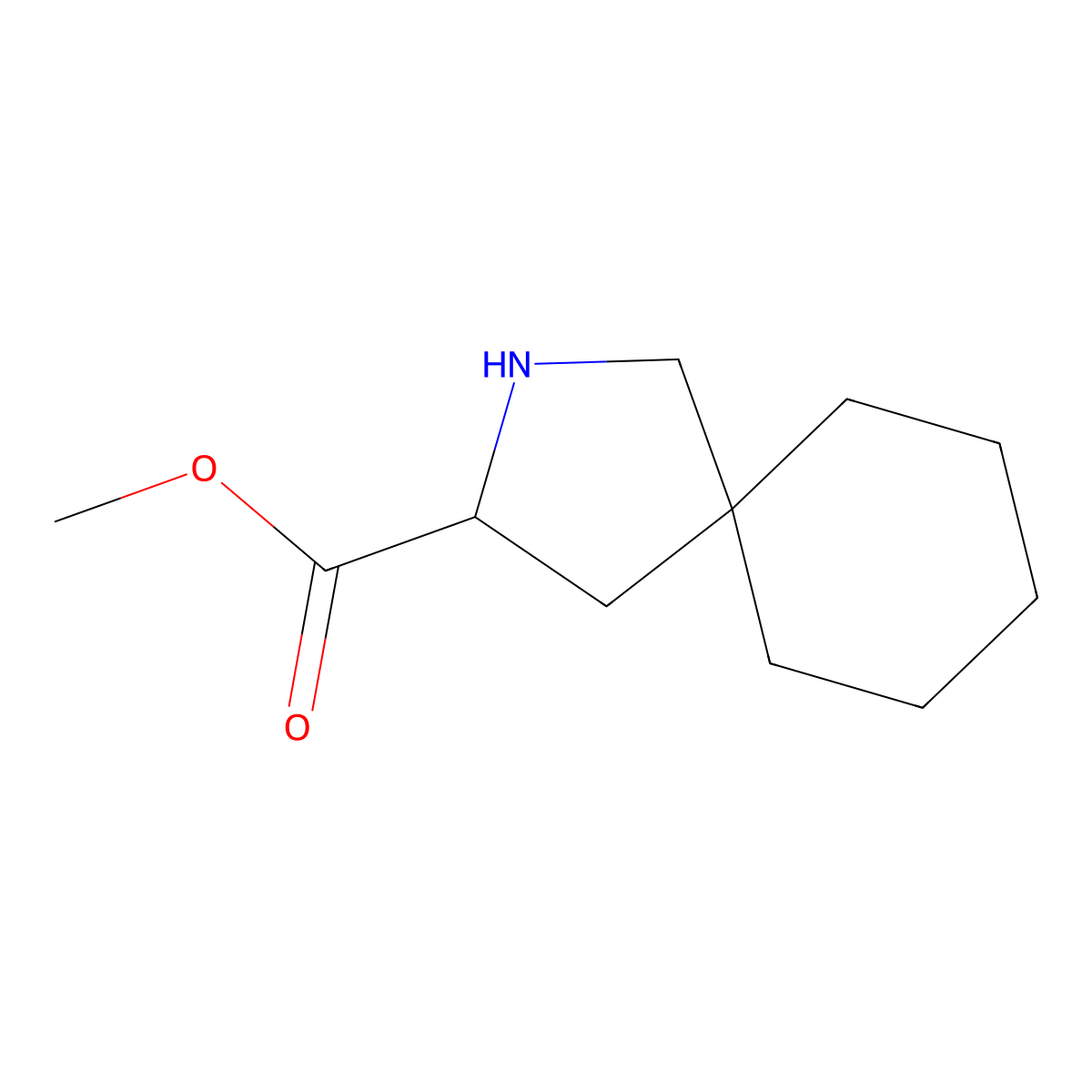 Methyl 2-azaspiro[4.5]decane-3-carboxylate molecular structure, CAS 1779358-43-8