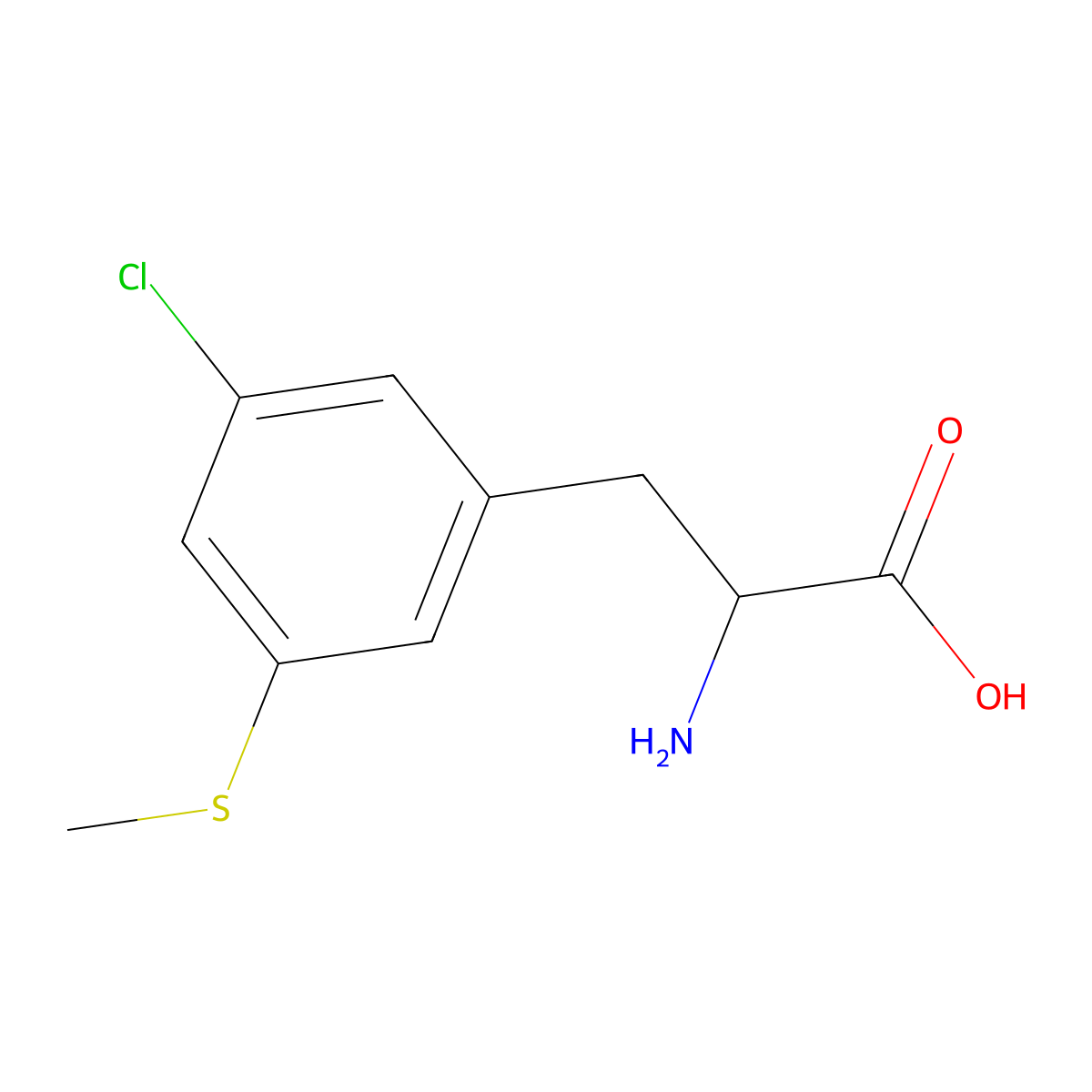 2-Amino-3-[3-chloro-5-(methylsulfanyl)phenyl]propanoic acid molecular structure, CAS 1779376-48-5
