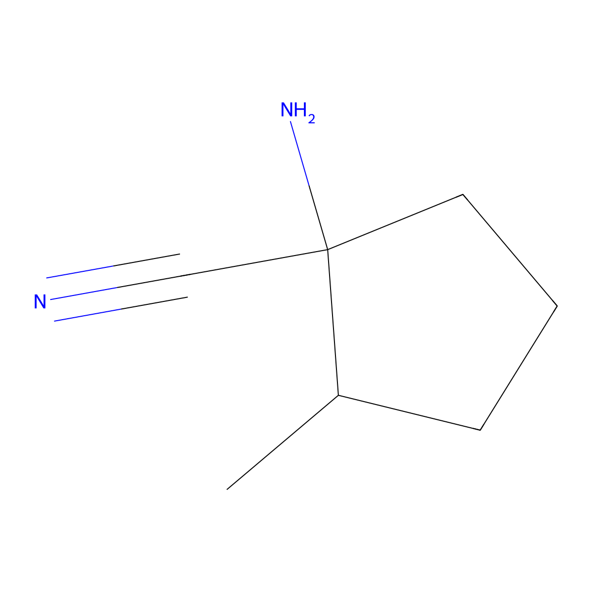 1-Amino-2-methylcyclopentane-1-carbonitrile molecular structure, CAS 177938-99-7