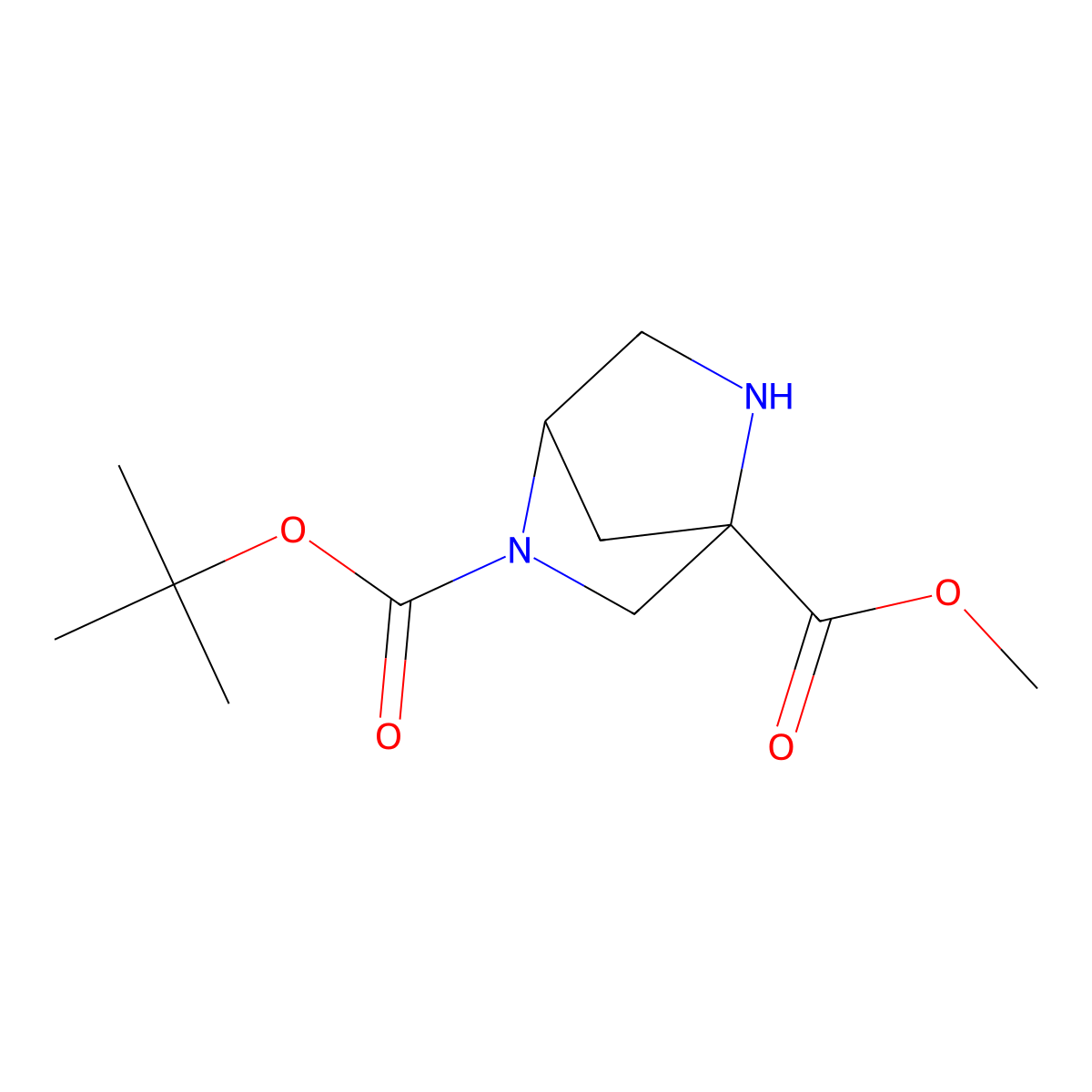 5-Tert-butyl 1-methyl 2,5-diazabicyclo(2.2.1)heptane-1,5-dicarboxylate molecular structure, CAS 1779398-44-5
