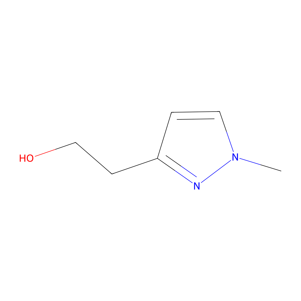 2-(1-methyl-1H-pyrazol-3-yl)ethan-1-ol molecular structure, CAS 177940-19-1