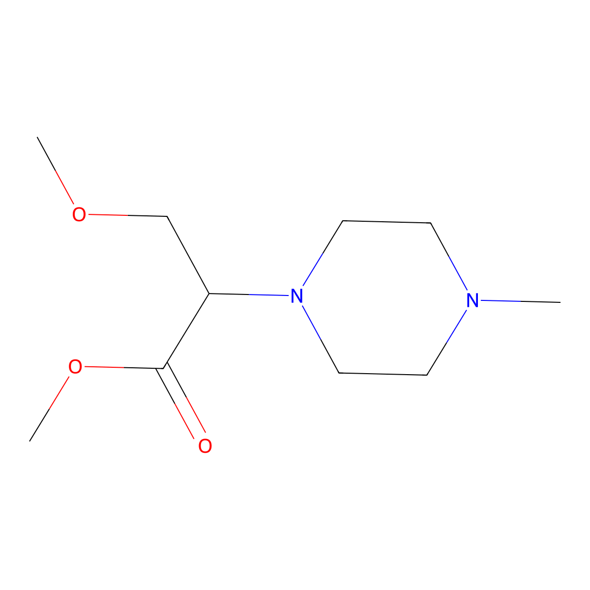 Methyl 3-methoxy-2-(4-methylpiperazin-1-YL)propanoate molecular structure, CAS 1779405-41-2