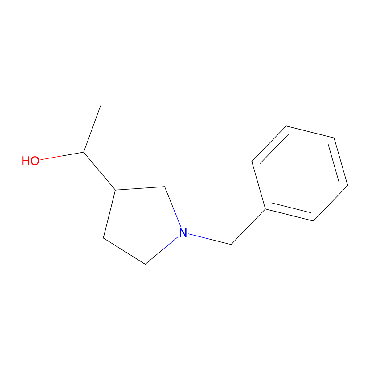 1-(1-Benzylpyrrolidin-3-yl)ethan-1-ol molecular structure, CAS 177941-43-4