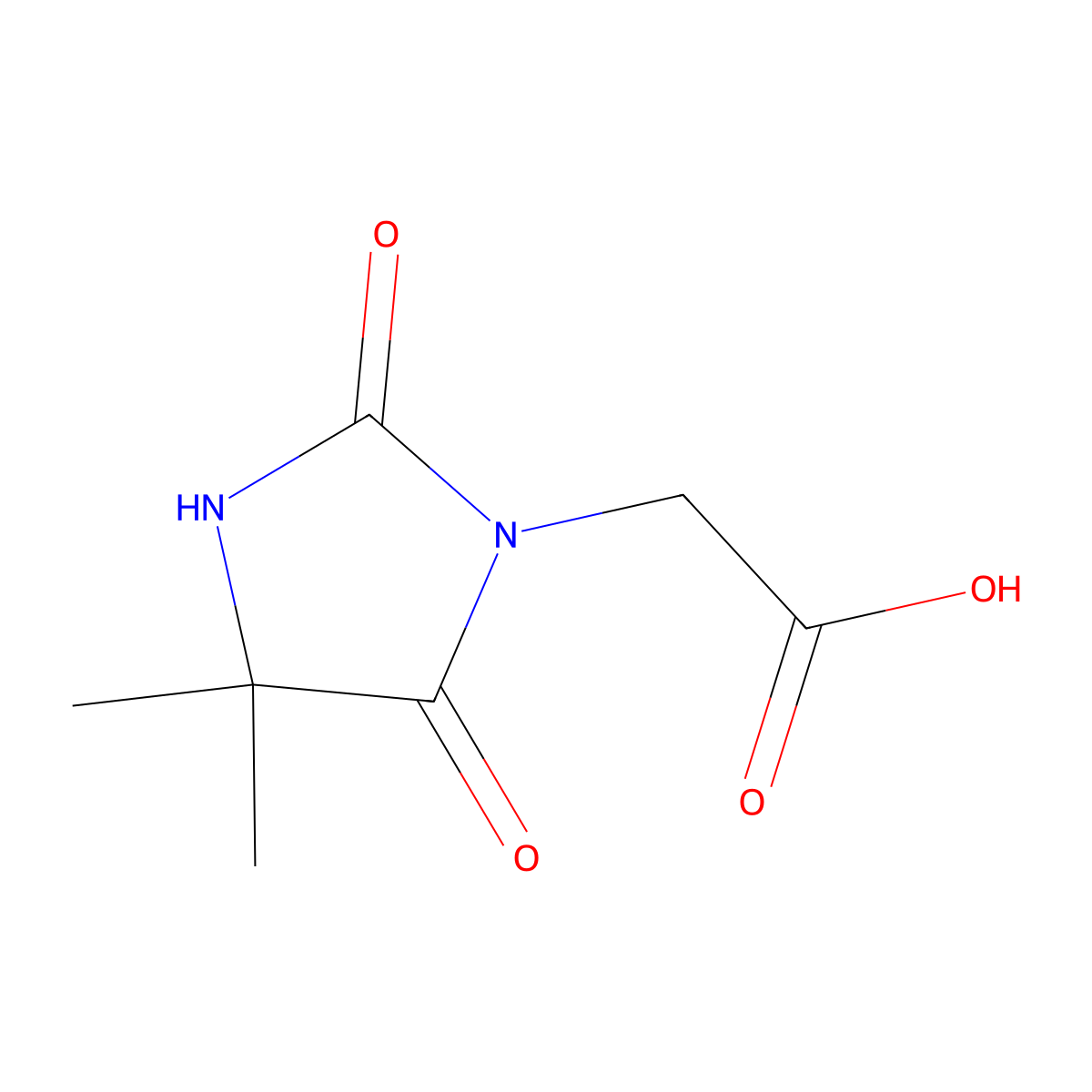 2-(4,4-Dimethyl-2,5-dioxoimidazolidin-1-yl)acetic acid molecular structure, CAS 177941-95-6