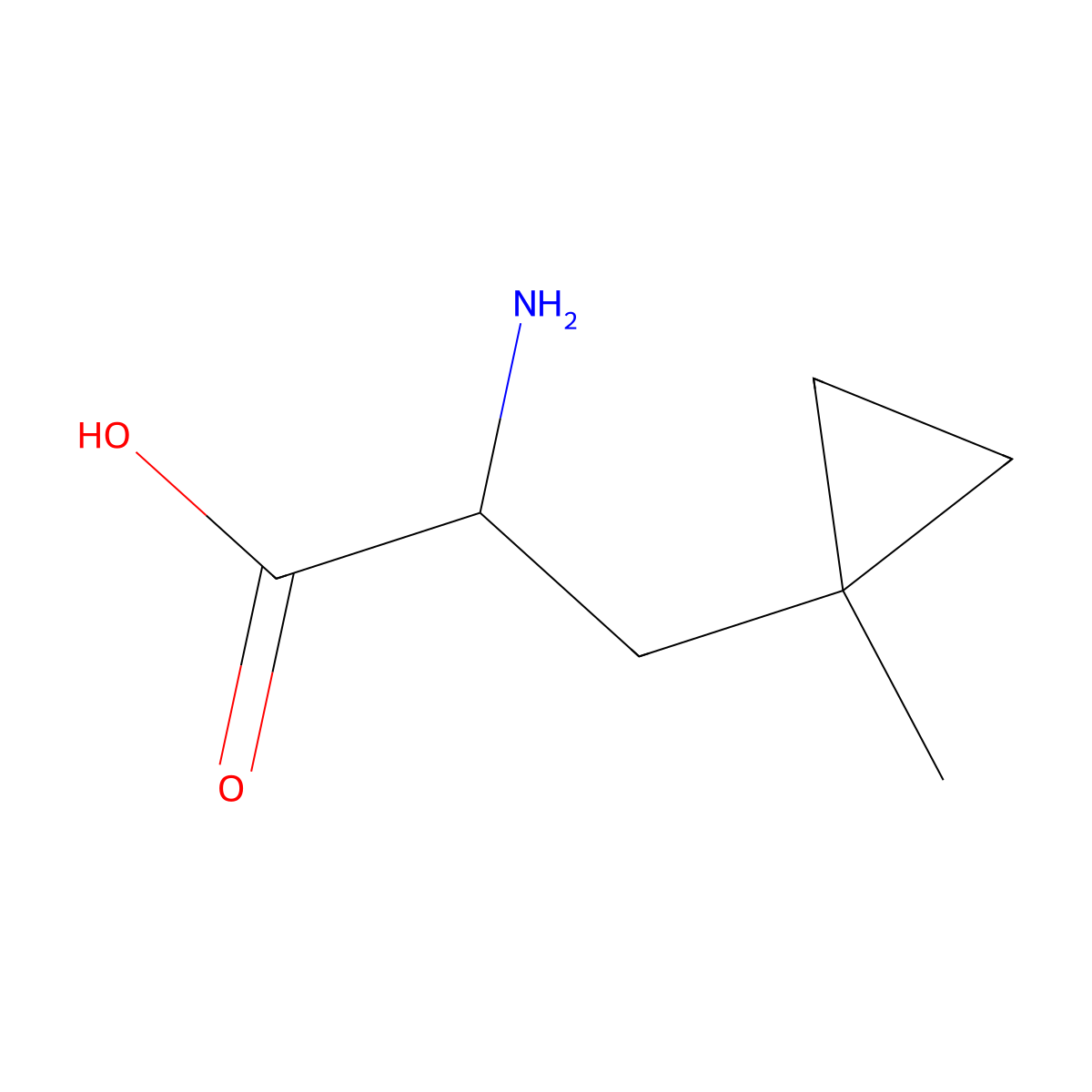 2-Amino-3-(1-methylcyclopropyl)propanoic acid molecular structure, CAS 1779412-49-5