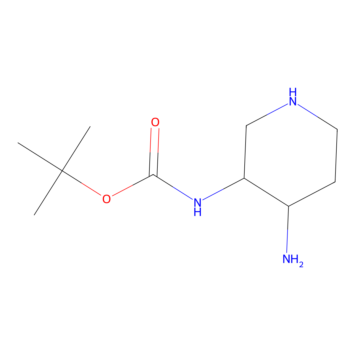 tert-Butyl (4-aminopiperidin-3-yl)carbamate molecular structure, CAS 1779412-62-2