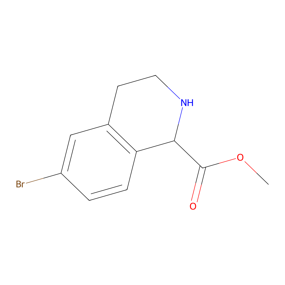 Methyl 6-bromo-1,2,3,4-tetrahydroisoquinoline-1-carboxylate molecular structure, CAS 1779414-97-9