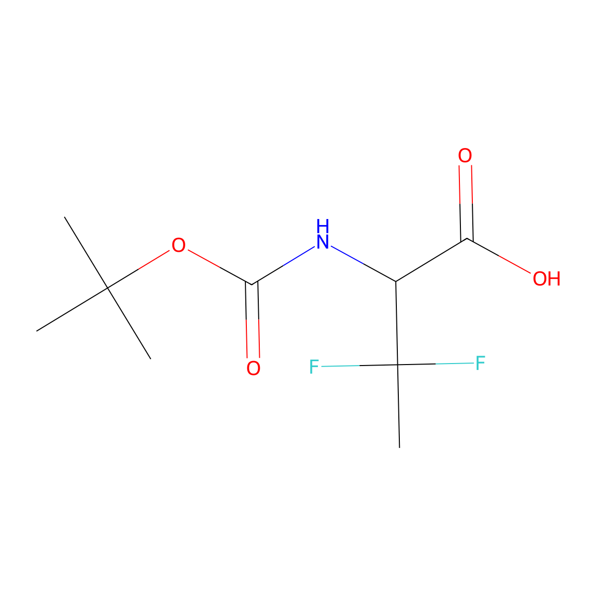 2-{[(Tert-butoxy)carbonyl]amino}-3,3-difluorobutanoic acid molecular structure, CAS 1779421-09-8