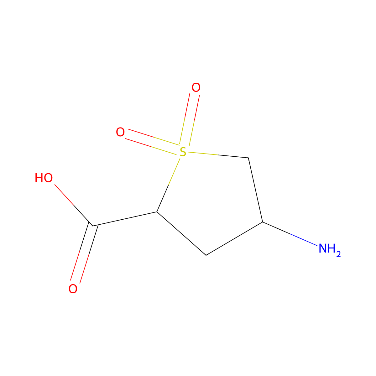 4-Amino-1,1-dioxo-1lambda6-thiolane-2-carboxylic acid molecular structure, CAS 1779425-87-4