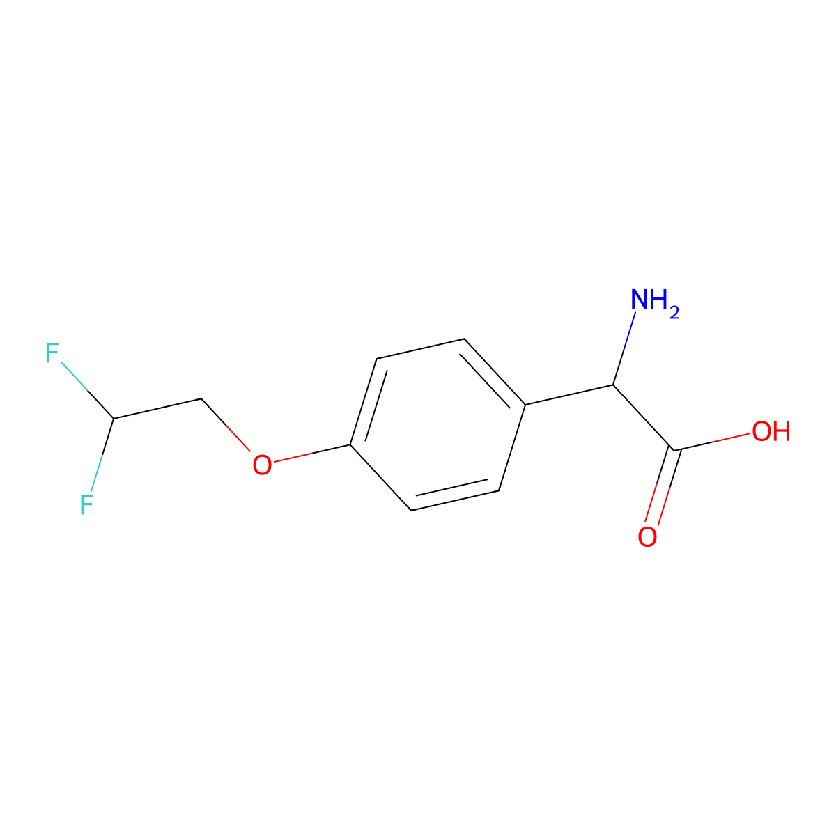 2-Amino-2-[4-(2,2-difluoroethoxy)phenyl]acetic acid molecular structure, CAS 1779427-16-5