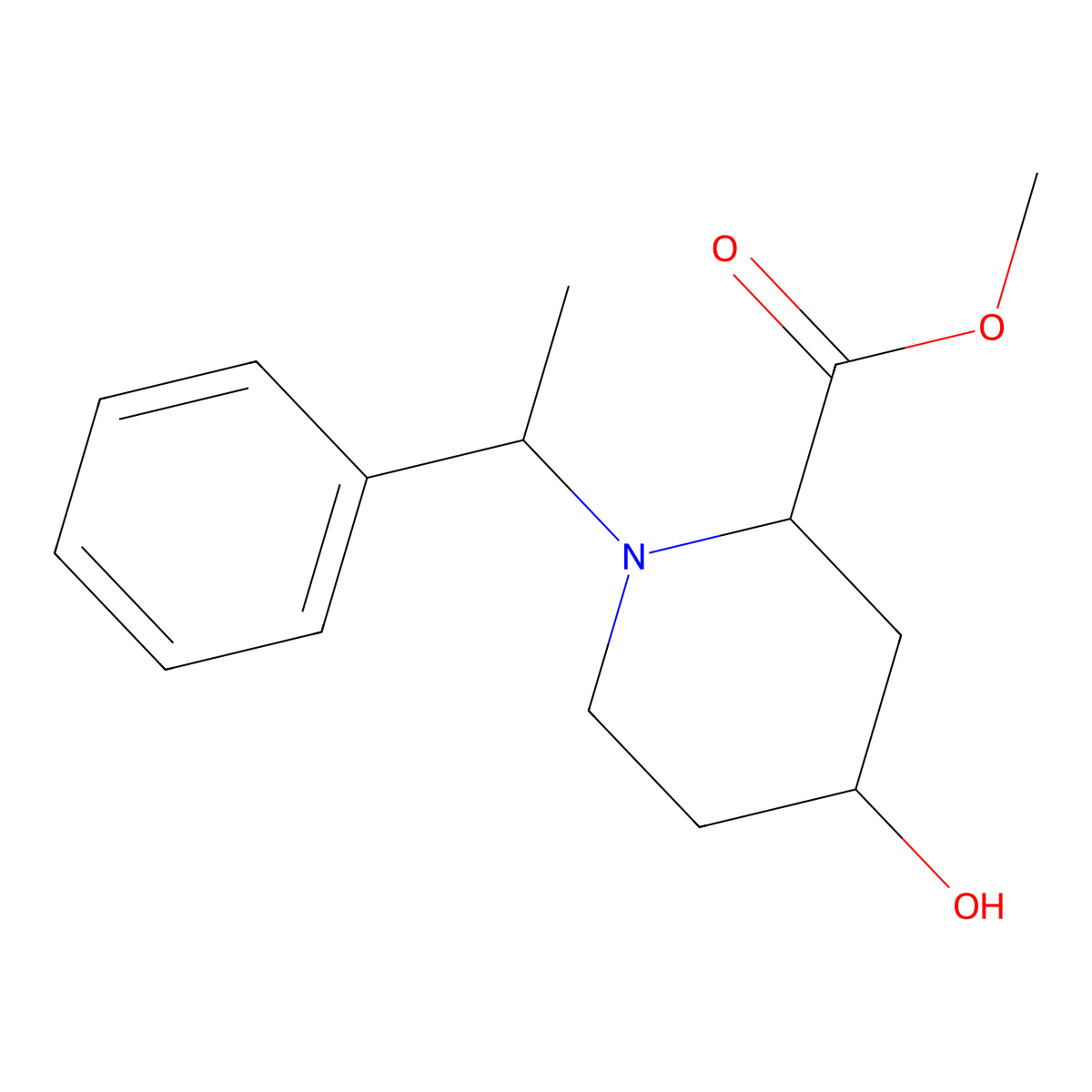 Methyl (2R,4S)-4-Hydroxy-1-[(R)-1-phenylethyl]piperidine-2-carboxylate molecular structure, CAS 177944-17-1