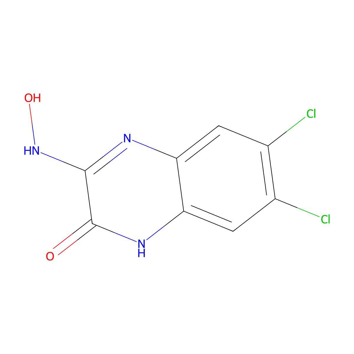 6,7-Dichloro-3-(hydroxyimino)-1,4-dihydroquinoxalin-2-one molecular structure, CAS 177944-61-5