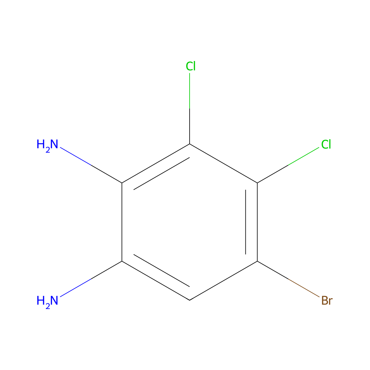 5-Bromo-3,4-dichlorobenzene-1,2-diamine molecular structure, CAS 177944-67-1