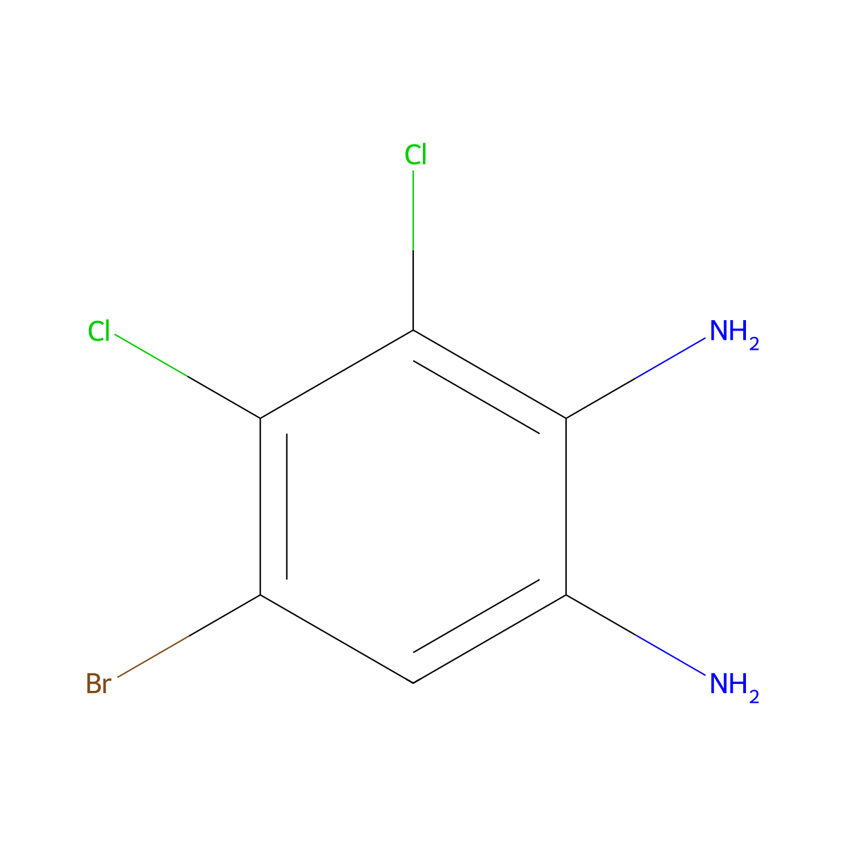 5-Bromo-3,4-dichlorobenzene-1,2-diamine molecular structure, CAS 177944-67-1