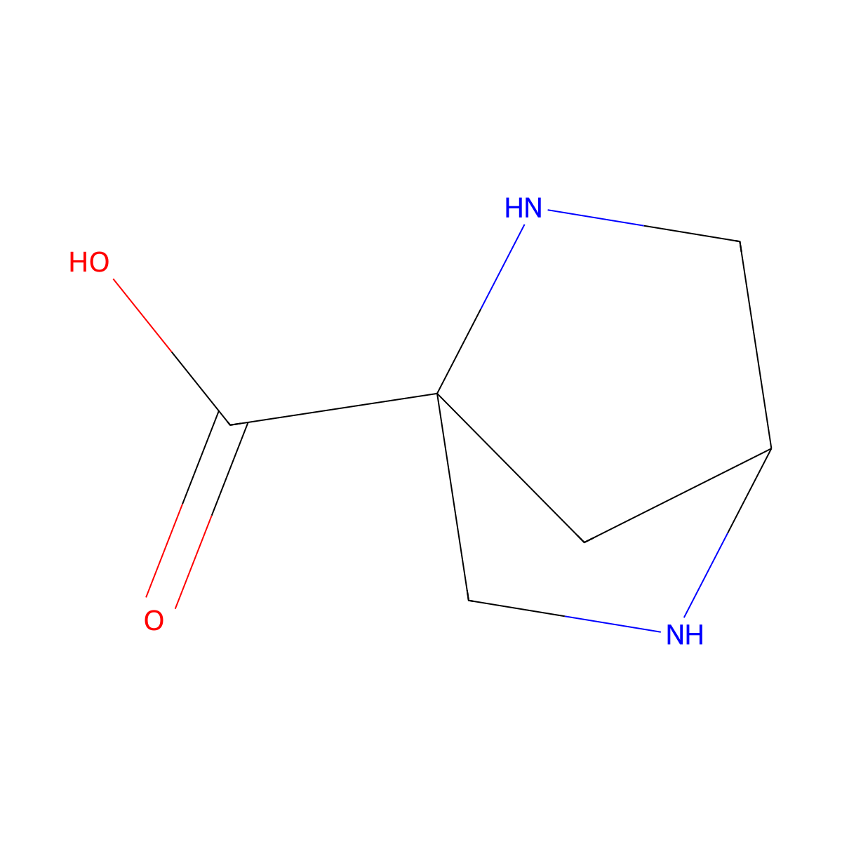 2,5-Diazabicyclo[2.2.1]heptane-1-carboxylic acid molecular structure, CAS 1779445-49-6