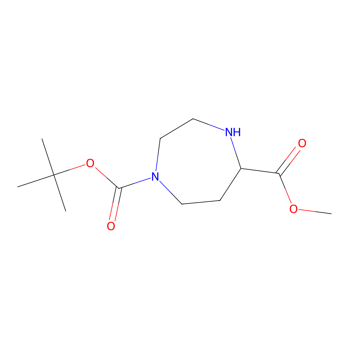 1-Tert-butyl 5-methyl 1,4-diazepane-1,5-dicarboxylate hydrochloride molecular structure, CAS 1779450-77-9