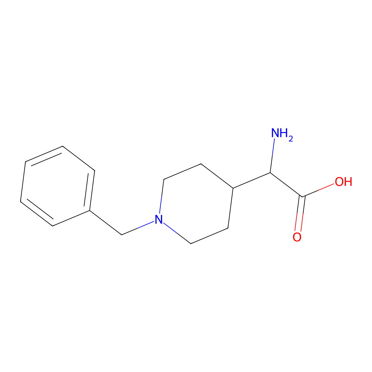 2-Amino-2-(1-Benzylpiperidin-4-yl)acetic acid molecular structure, CAS 1779460-72-8
