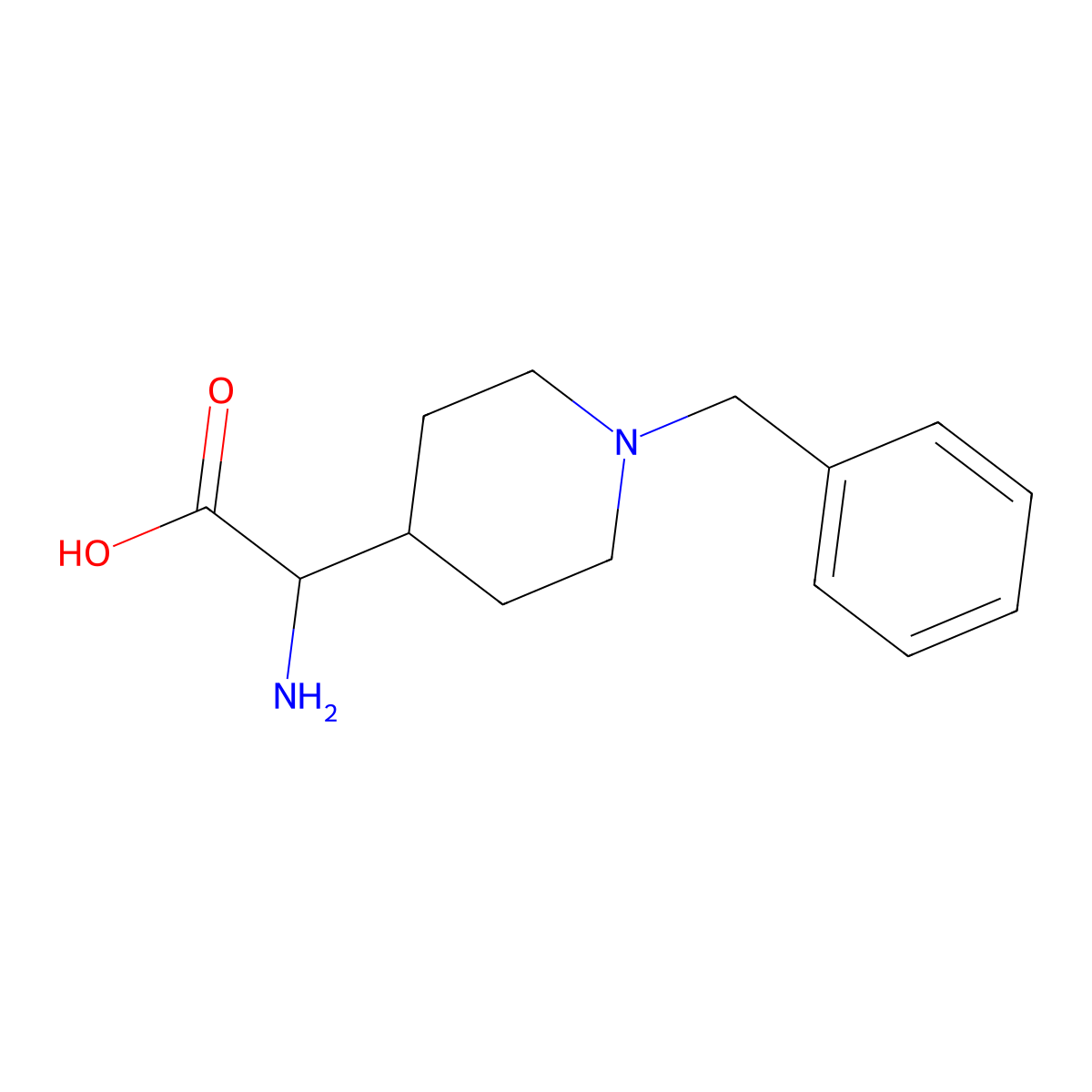 2-Amino-2-(1-Benzylpiperidin-4-yl)acetic acid molecular structure, CAS 1779460-72-8