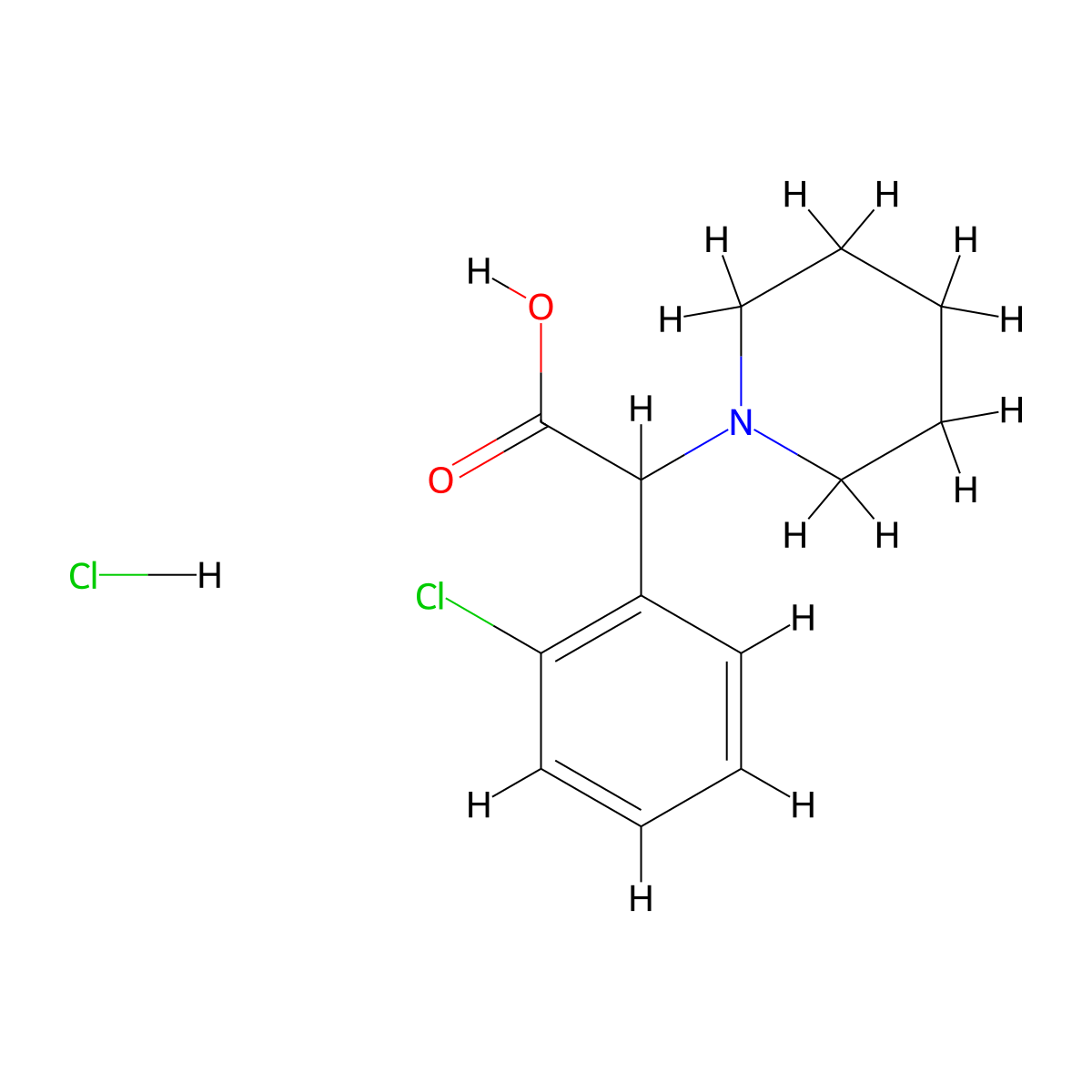2-(2-Chlorophenyl)-2-(piperidin-1-yl)acetic acid hydrochloride molecular structure, CAS 1779462-24-6