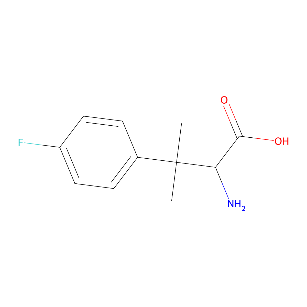 2-Amino-3-(4-fluorophenyl)-3-methylbutanoic acid molecular structure, CAS 1779472-19-3