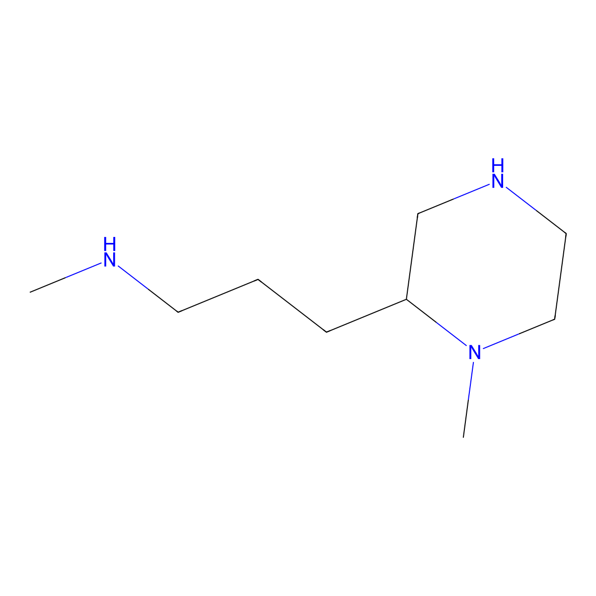 Methyl[3-(1-methylpiperazin-2-yl)propyl]amine molecular structure, CAS 1779475-77-2