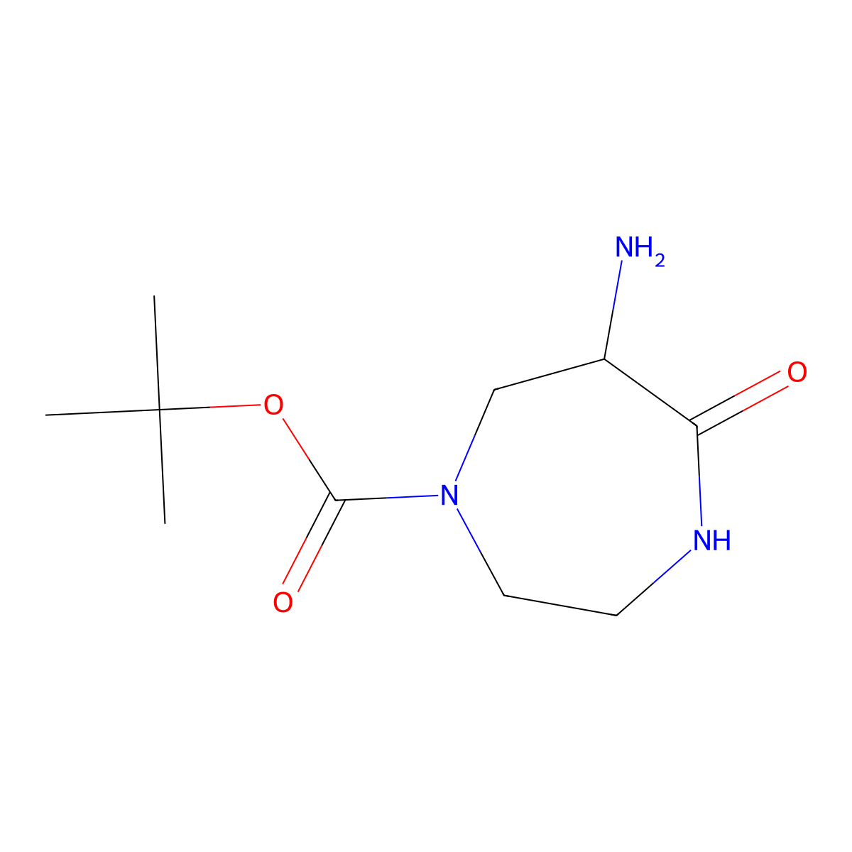 Tert-butyl 6-amino-5-oxo-1,4-diazepane-1-carboxylate molecular structure, CAS 1779476-17-3