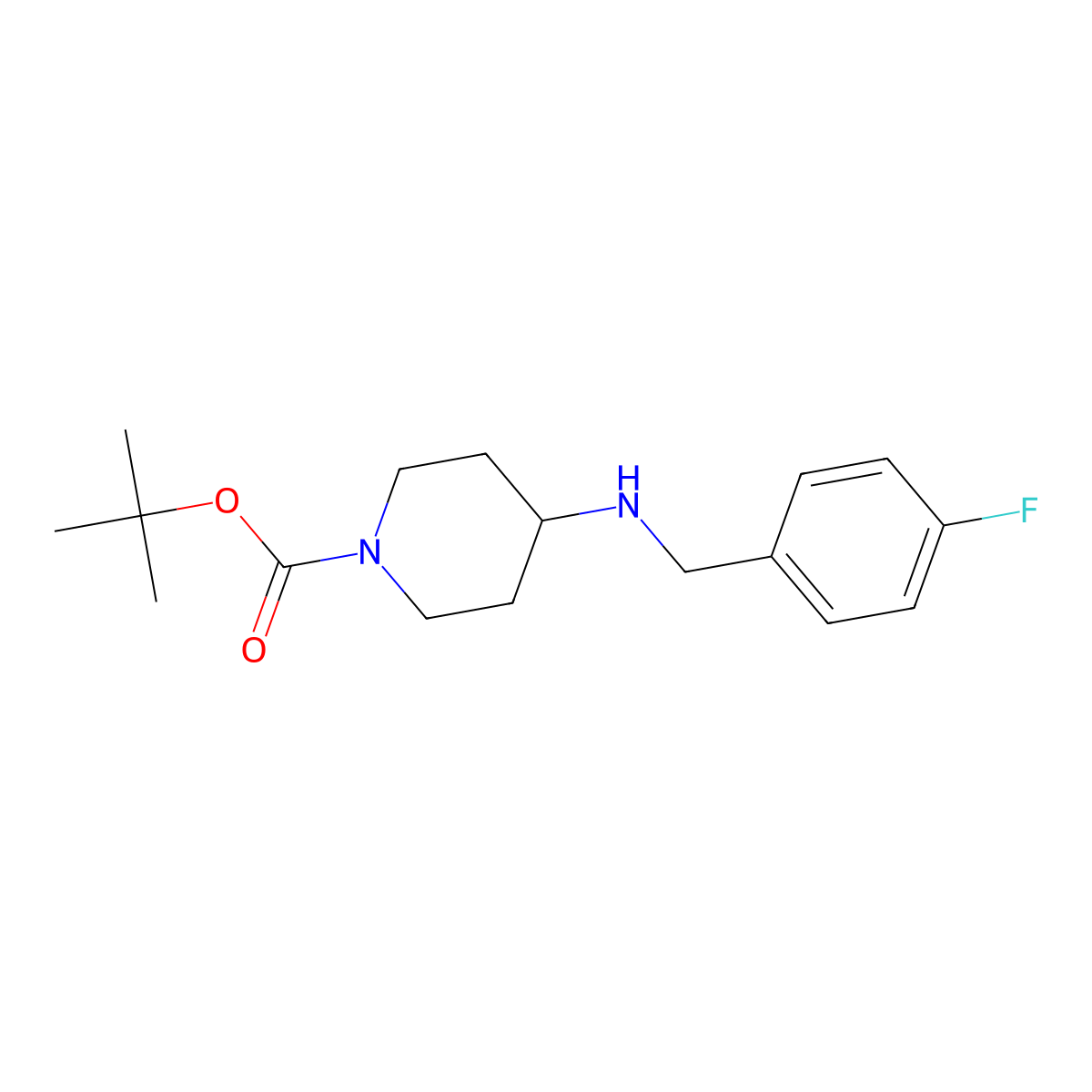 tert-Butyl 4-((4-fluorobenzyl)amino)piperidine-1-carboxylate molecular structure, CAS 177948-43-5