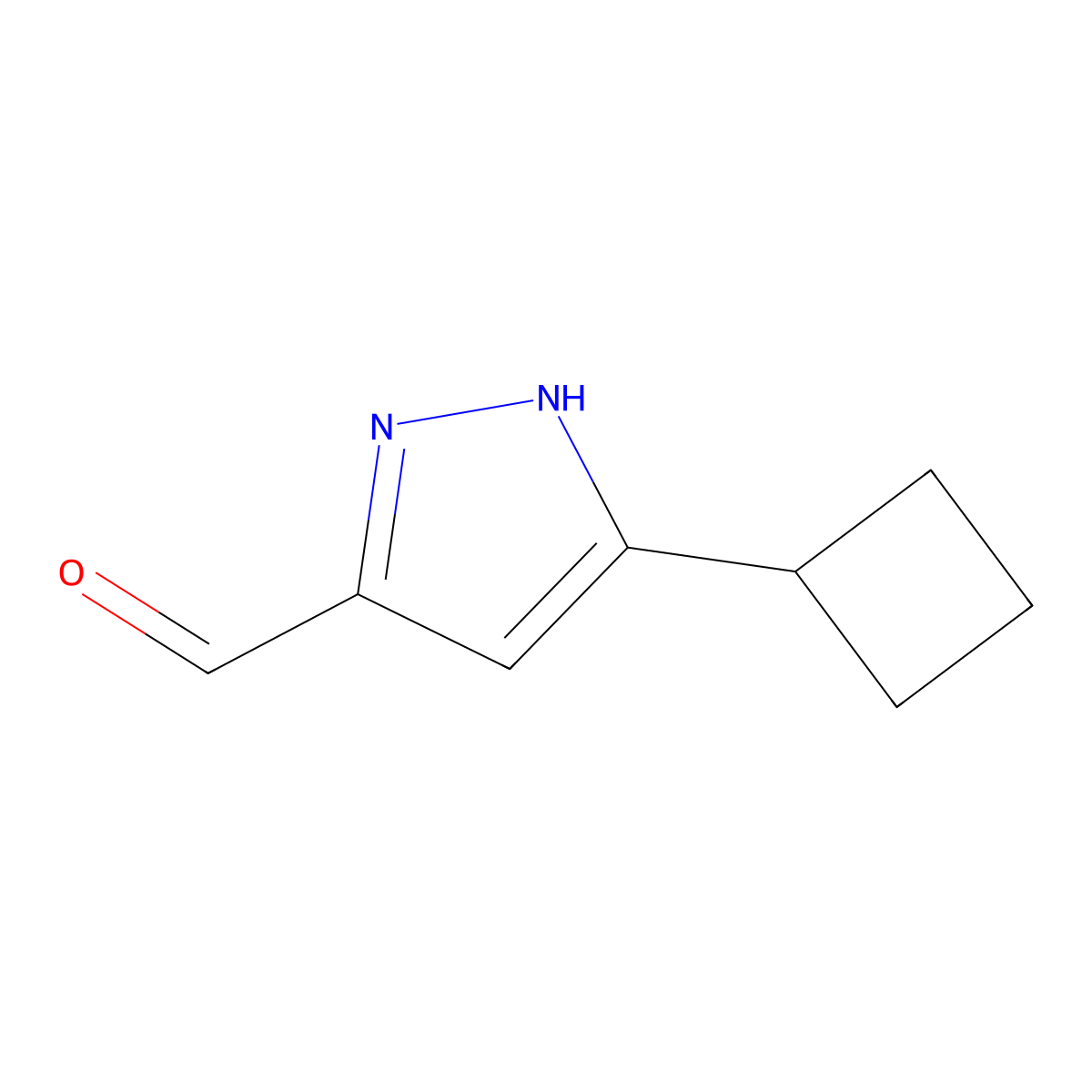 5-cyclobutyl-1H-pyrazole-3-carbaldehyde molecular structure, CAS 1779480-21-5
