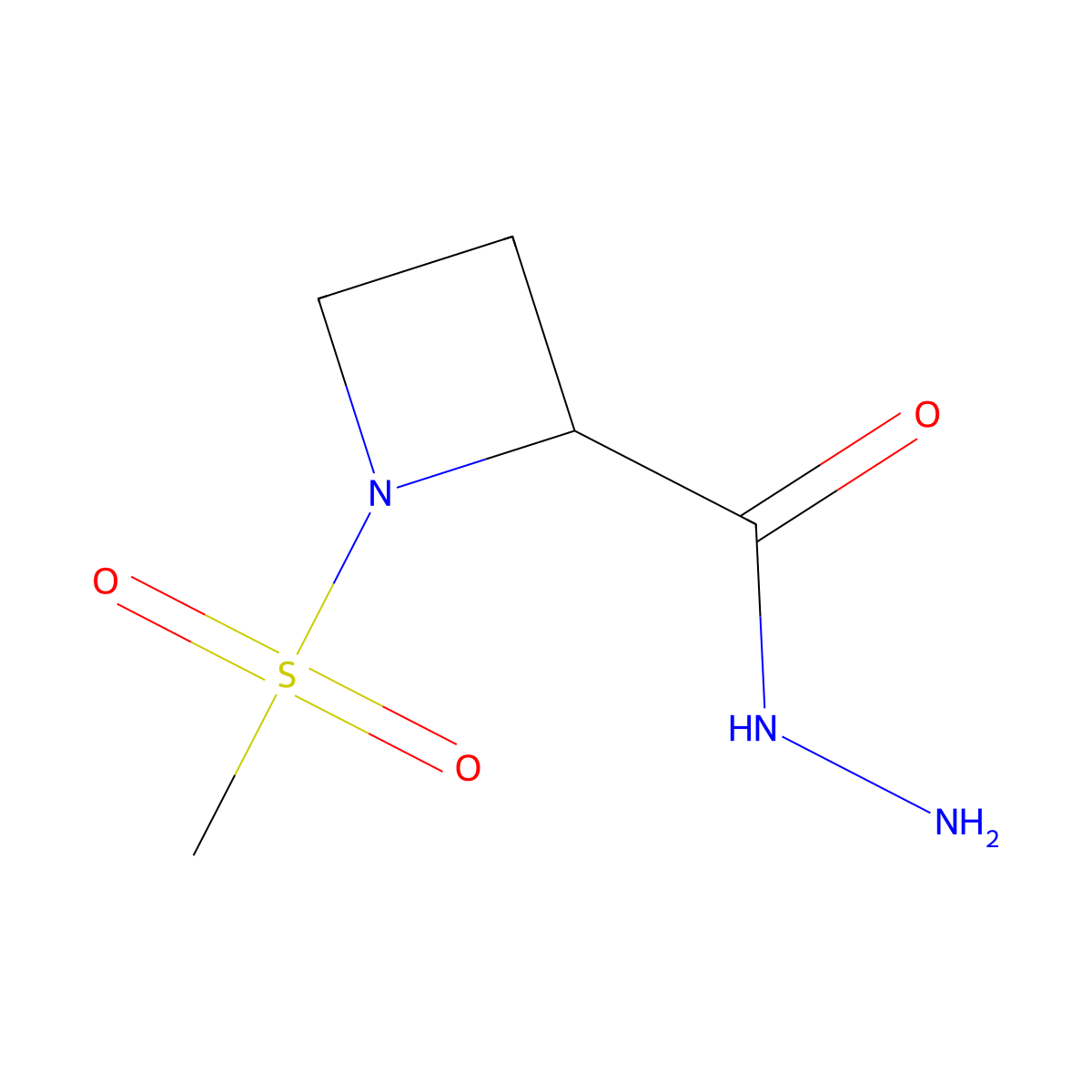 1-Methanesulfonylazetidine-2-carbohydrazide molecular structure, CAS 1779481-68-3