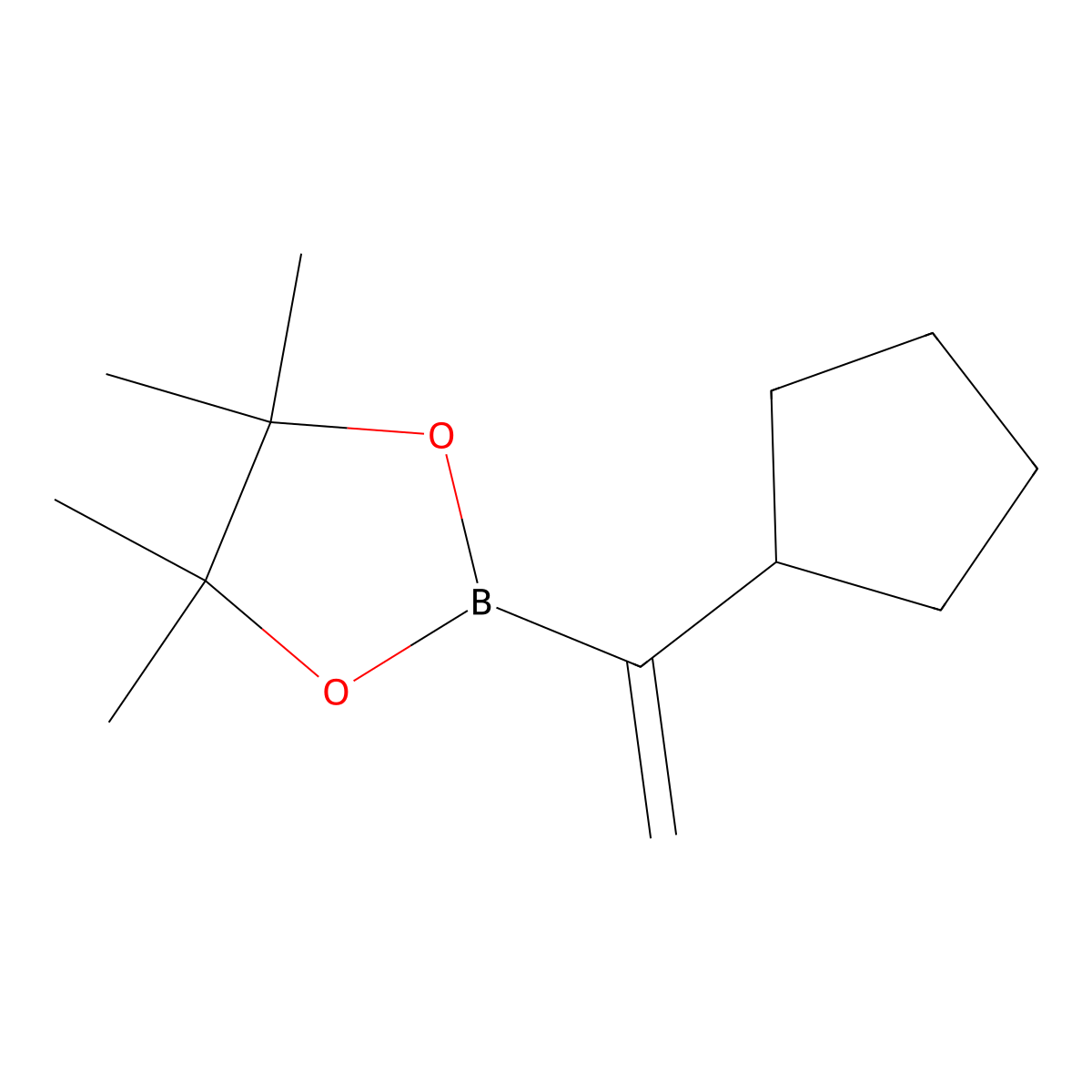 2-(1-Cyclopentylethenyl)-4,4,5,5-tetramethyl-1,3,2-dioxaborolane molecular structure, CAS 177949-94-9