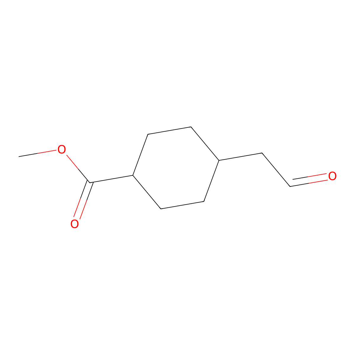 Methyl 4-(2-oxoethyl)cyclohexane-1-carboxylate molecular structure, CAS 1779506-65-8