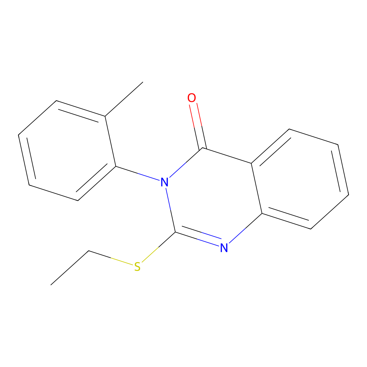 2-(Ethylsulfanyl)-3-(2-methylphenyl)-3,4-dihydroquinazolin-4-one molecular structure, CAS 177951-47-2