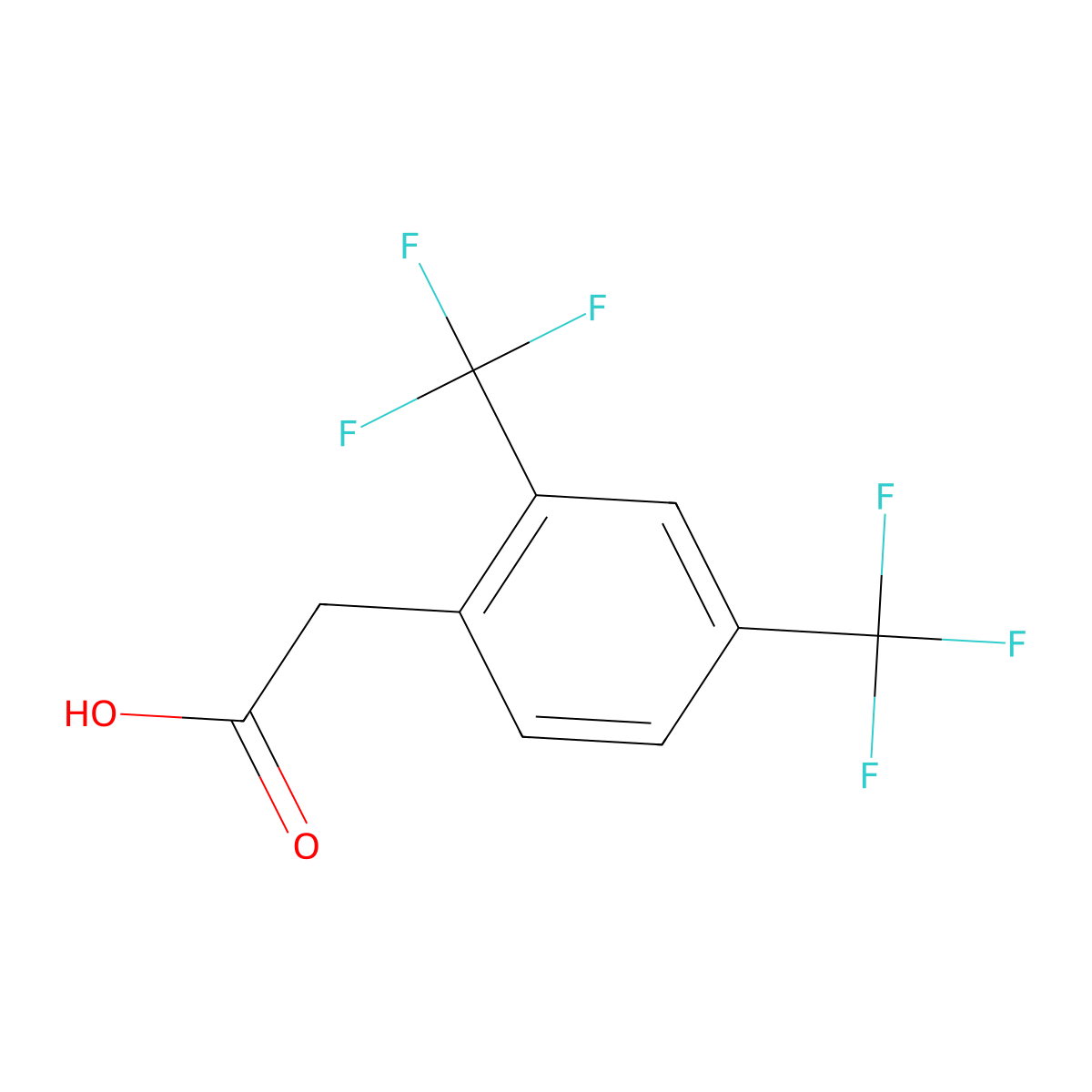 2,4-Bis(trifluoromethyl)phenylacetic acid molecular structure, CAS 177952-39-5