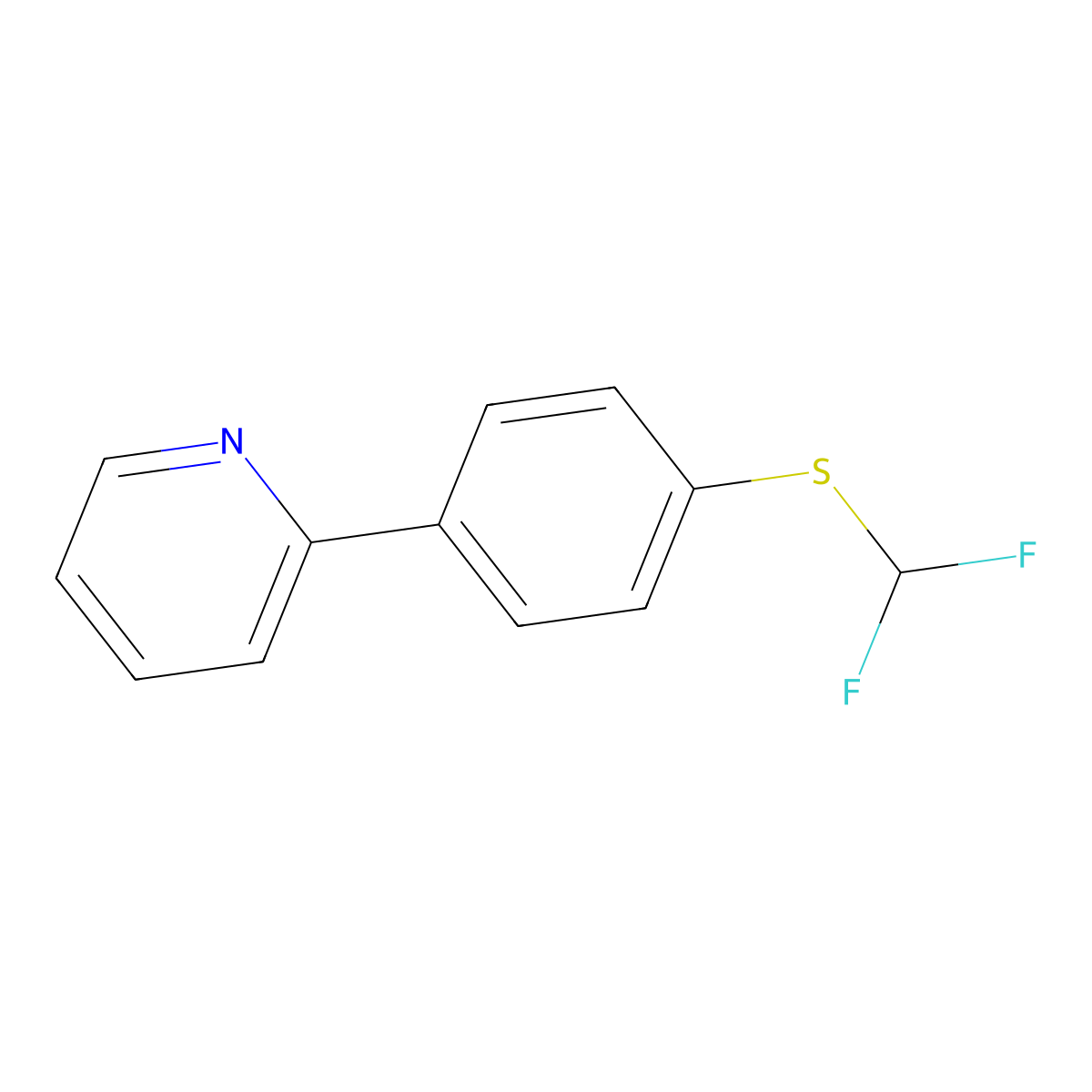 2-[4-[(Difluoromethyl)thio]phenyl]pyridine molecular structure, CAS 1779524-60-5