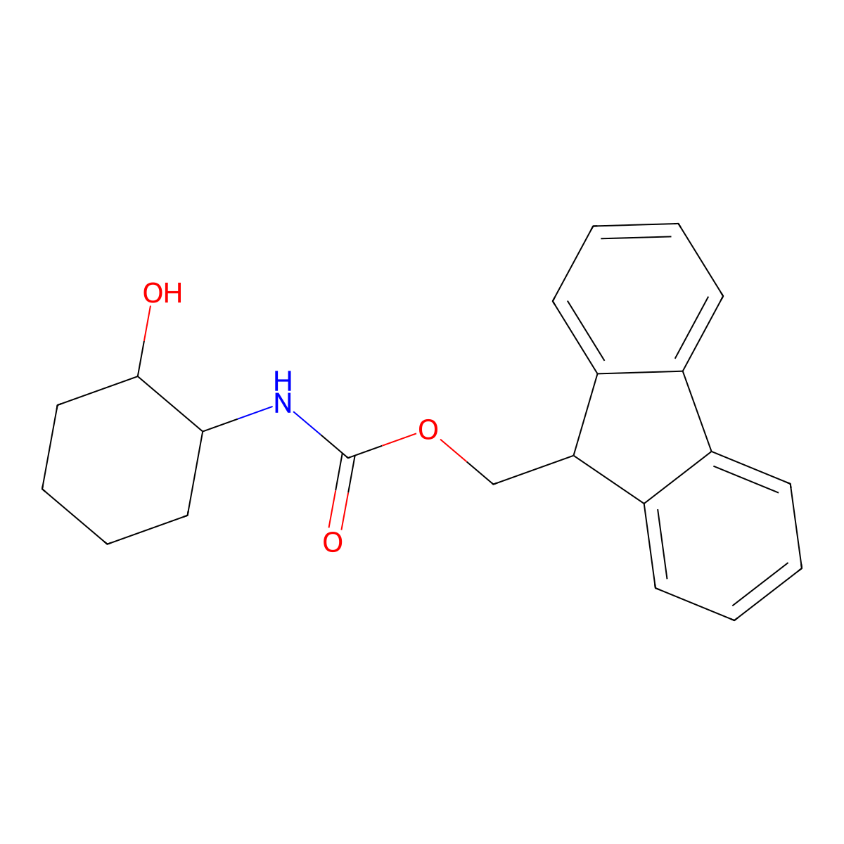 (9H-fluoren-9-yl)methyl N-[(1S,2S)-2-hydroxycyclohexyl]carbamate molecular structure, CAS 1779528-90-3
