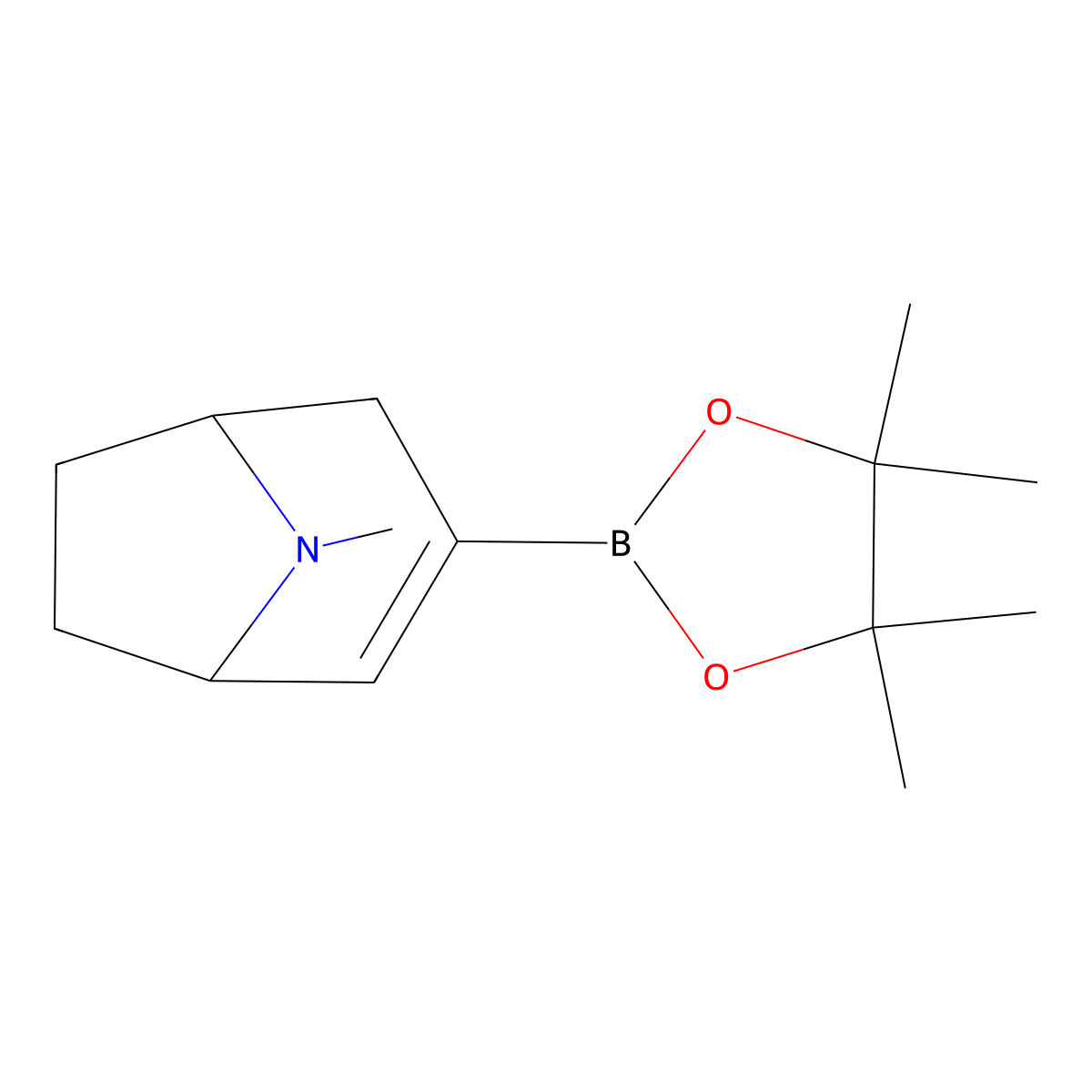 8-Methyl-3-(4,4,5,5-tetramethyl-1,3,2-dioxaborolan-2-yl)-8-azabicyclo[3.2.1]oct-2-ene molecular structure, CAS 1779539-89-7