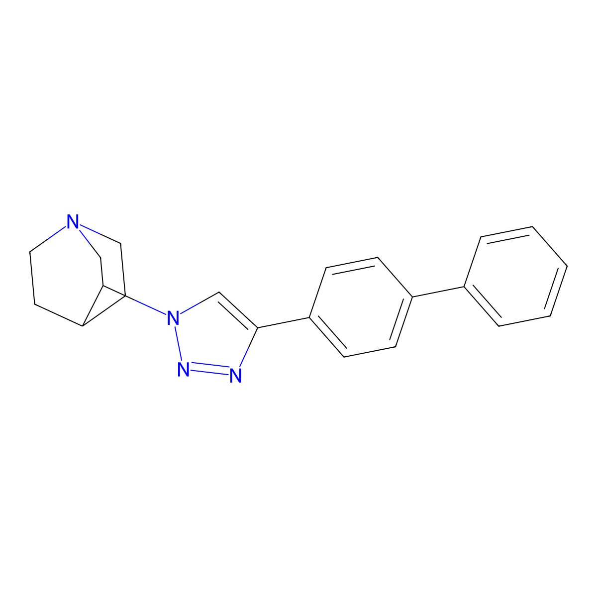 3-(4-(Biphenyl-4-yl)-1H-1,2,3-triazol-1-yl)quinuclidine molecular structure, CAS 1779540-13-4