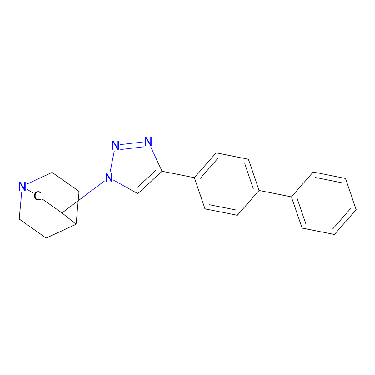 3-(4-(Biphenyl-4-yl)-1H-1,2,3-triazol-1-yl)quinuclidine molecular structure, CAS 1779540-13-4
