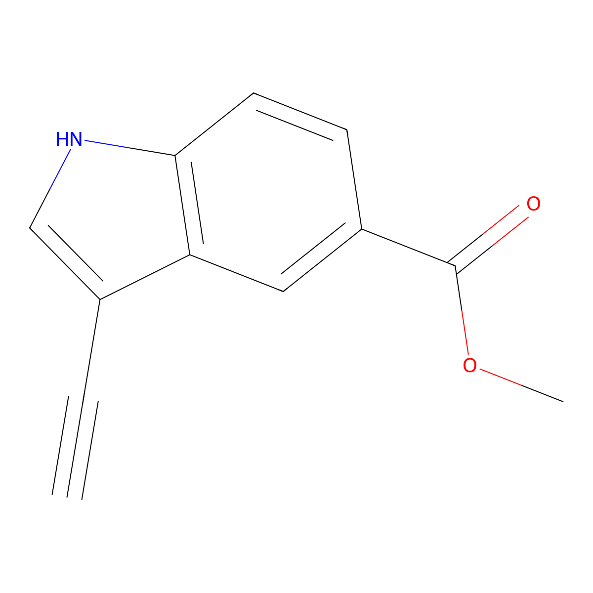 methyl 3-ethynyl-1H-indole-5-carboxylate molecular structure, CAS 1779540-27-0