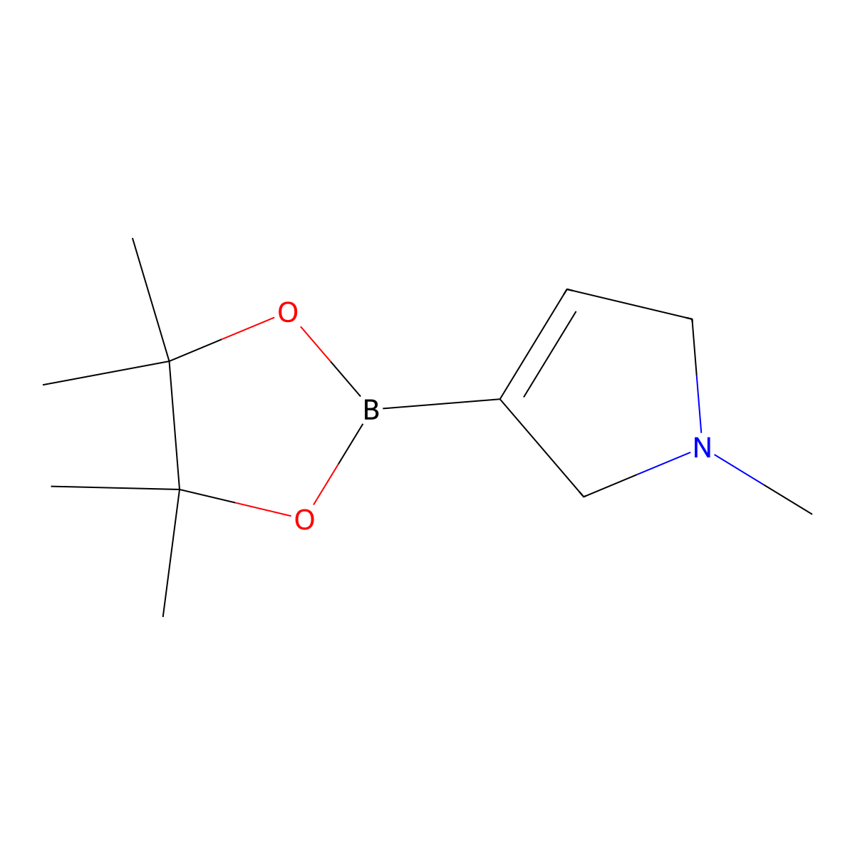 1-Methyl-3-(4,4,5,5-tetramethyl-1,3,2-dioxaborolan-2-yl)-2,5-dihydro-1H-pyrrole molecular structure, CAS 1779540-37-2
