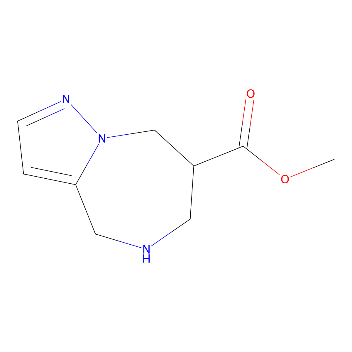 Methyl 5,6,7,8-tetrahydro-4H-pyrazolo[1,5-a][1,4]diazepine-7-carboxylate molecular structure, CAS 1779540-39-4