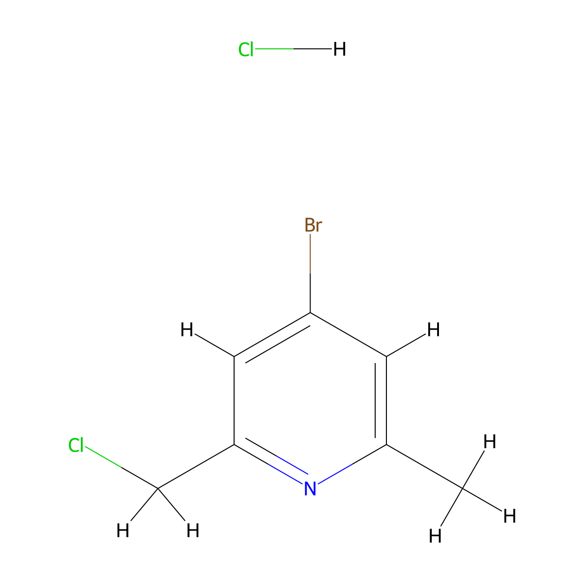 4-Bromo-2-(chloromethyl)-6-methylpyridine hydrochloride molecular structure, CAS 1779544-23-8