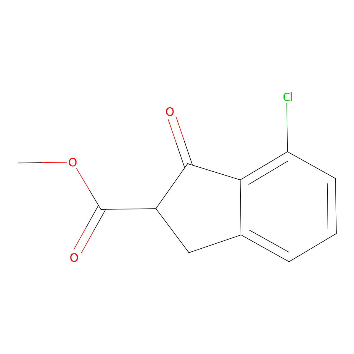 Methyl 7-chloro-1-oxo-2,3-dihydro-1H-indene-2-carboxylate molecular structure, CAS 1779572-69-8