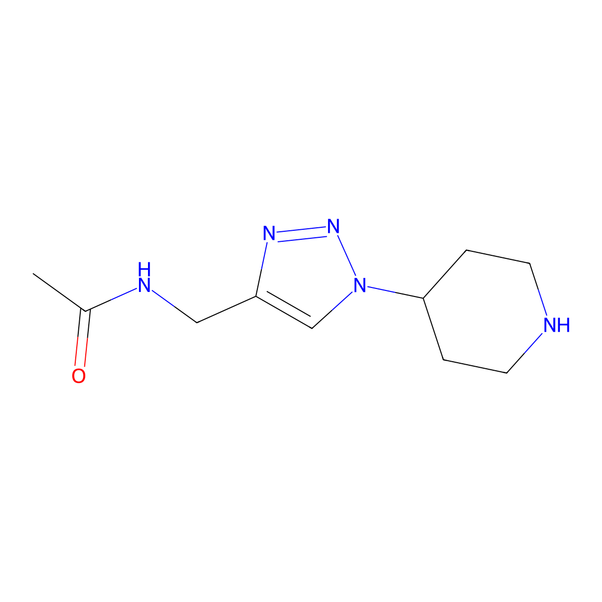 N-{[1-(piperidin-4-yl)-1H-1,2,3-triazol-4-yl]methyl}acetamide molecular structure, CAS 1779572-98-3