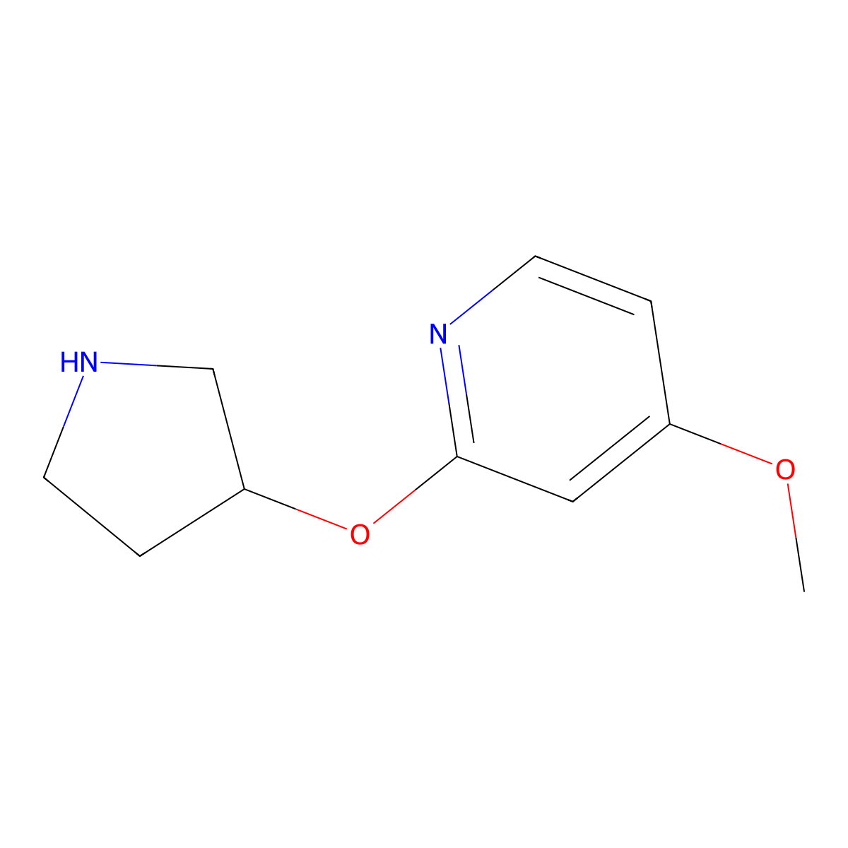 4-Methoxy-2-(pyrrolidin-3-yloxy)pyridine molecular structure, CAS 1779573-20-4